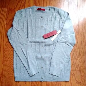 Brand new Love Scarlett embellished gray cardigan size M